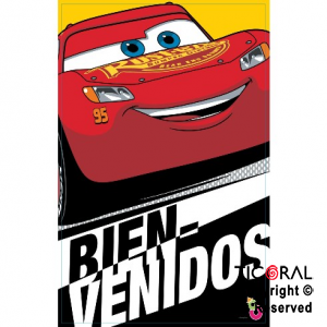 CARS AFICHE BIENVENIDOS CON RECORDATORIO X 2