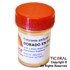 F.COLORANTE DORADO EN POLVO 4 GR x 1