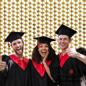 CORTINA EGRESADO GRADUACION METALIZADA DORADO 2 MT X 1MT
