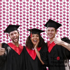 CORTINA EGRESADO GRADUACION METALIZADA ROSA 2 MT X 1MT