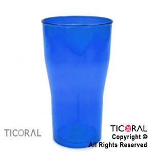 VASO COLA COLOR AZUL x 10