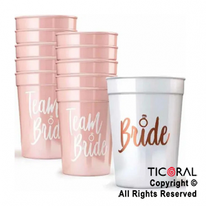 VASOS TEAM BRIDE ROSA 260 ML X 6 UNIDADES (U24-130) x 1
