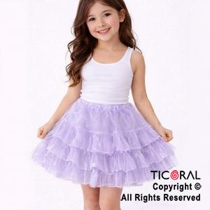 POLLERA TUTU INFANTIL LISA LILA CON 3  VOLADOS DE 30 CM DE LARGO (HS2474-3)