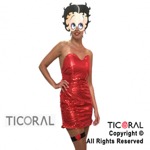 DISFRAZ BETTY BOOP LENTEJUELAS ADULTO TALLE 2 x 1