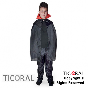 CAPA NIO DRACULA NEGRO CON CUELLO ROJO CR x 1