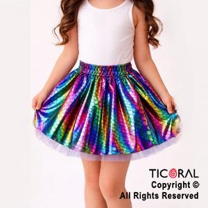 POLLERA TUTU INFANTIL SIERENA MULTICOLOR DE 30 CM DE LARGO