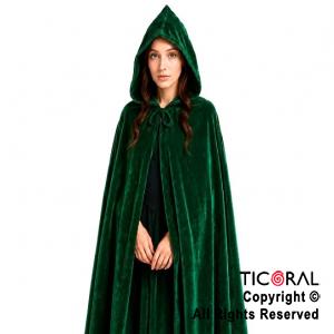 CAPA DE ELFO VERDE CON CAPUCHA ADULTO x 1
