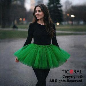 POLLERA TUTU ADULTO LISA VERDE DE 40 CM DE LARGO