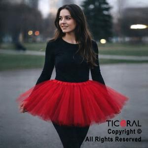 POLLERA TUTU ADULTO LISA ROJO DE 40 CM DE LARGO