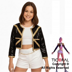 DISFRAZ GUERRERAS K POP RUMY CHAQUETA NEGRA TALLE 4 x 1