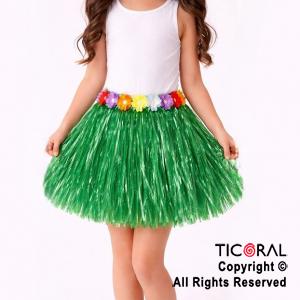 POLLERA HAWAIANA VERDE PLASTICA HS8338 x 1