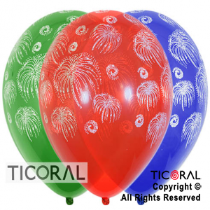 GLOBO SEMPERTEX R12 INF CRISTAL SURT FUEGOS ARTIFIC x 50