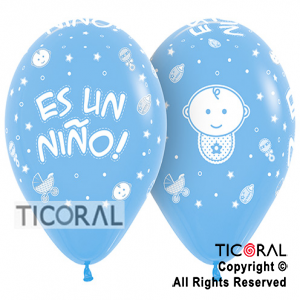 GLOBO SEMPERTEX R12 INF FASHION PASTEL AZUL CELESTE ES UN NIO x 50