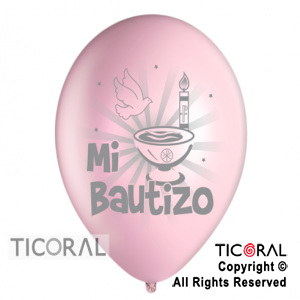 GLOBO SEMPERTEX R12 FASHION BAUTISMO 1C PASTEL ROSA x 50