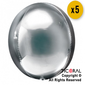 GLOBO MYLAR ORBZ ESFERA 4D PLATEADO OVN 20