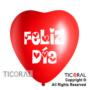 GLOBO S CORAZON 12 FASHION ROJO FELIZ DIA 2C x 50