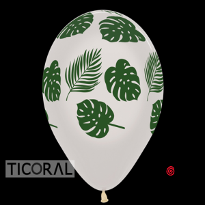 GLOBO S R12 INF CRISTAL TRANSPARENTE HOJAS TINTA VERDE x 50