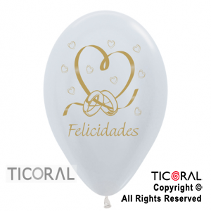 GLOBO SEMPERTEX R12 SATIN BODA PERLA TINTA DORADA 2C x 50