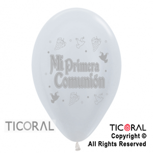 GLOBO SEMPERTEX R12 SATIN COMUNION PERLA TINTA BLANCA 2C x 50