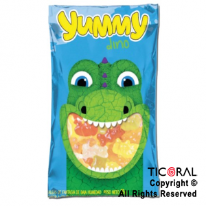 GOMAS YUMMY DINOSAURIOS CON STICKERS 12 SOBRES X 30GRS X 1
