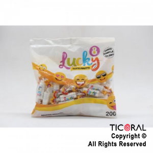 PASTILLAS LUCKY 8 SABOR TUTI FRUTI x 200GR