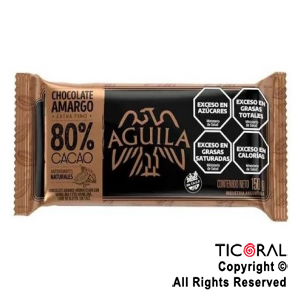 CHOCOLATE AGUILA 80 % CACAO  X 150 GRS x 1