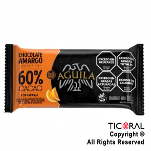 CHOCOLATE AGUILA 60% CACAO CON NARANJA X 100 GRS x 1