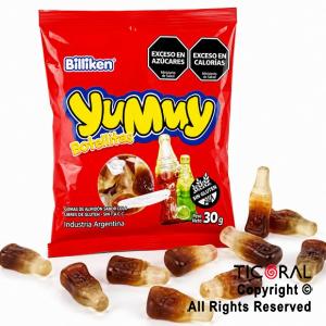 GOMAS YUMMY BOTELLITA 12 SOBRES X 30 GR