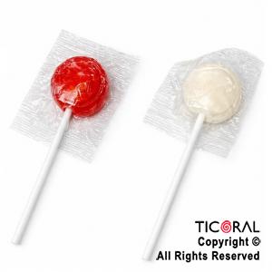 CHUPETIN MINI PALETA BLANCO Y ROJO TOPOLIN X 50 UNIDADES