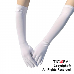GUANTES BLANCOS LARGOS EL PAR X 1