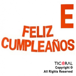 GUIRNALDA FRASE FELIZ CUMPLEAOS GIBREADA ROJO 15CM x 1