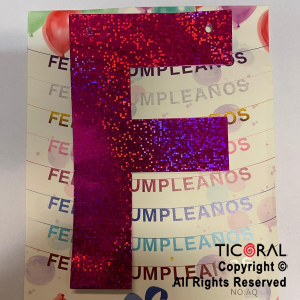 GUIRNALDA FRASE FELIZ CUMPLEAOS HOLOGRAMA FUCSIA 15CM x 1