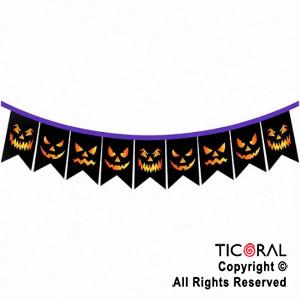 BANDERIN HALLOWEEN CARAS DE CALABAZAS