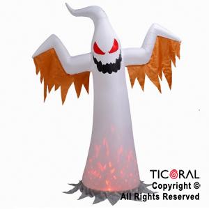 INFLABLE DECORACION FANTASMA EN LLAMAS LUMINOSO TERROR 2,4 MTS