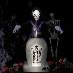 INFLABLE DECORACION TUMBA EMBRUJADA LUMINOSO TERROR 1.8 MTS