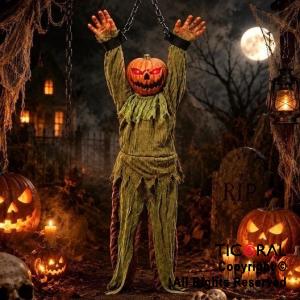 CALABAZA COLGANTE CON MOVIMIENTO SONIDO Y LUZ (HDA-0201)