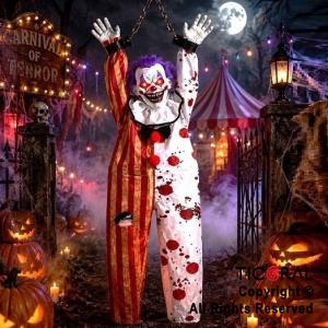 PAYASO COLGANTE CON MOVIMIENTO SONIDO Y LUZ (HDA-0301)