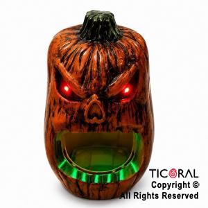 CALABAZA DE TERROR CON MOVIMIENTO DE DIENTES SONIDO Y LUZ (HDA-1001)