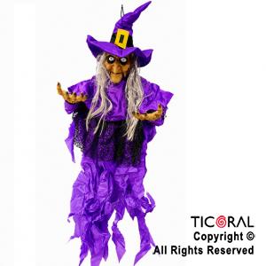 MU�ECA BRUJA VIOLETA CON MOVIMIENTO LUZ Y SONIDO 150 CM HALLOWEEN