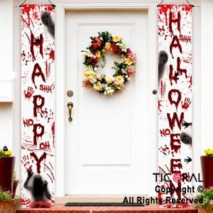 SET 2 BANNERS SANGRIENTOS DE PUERTA HAPPY HALLOWEEN 180 CM (HD794)
