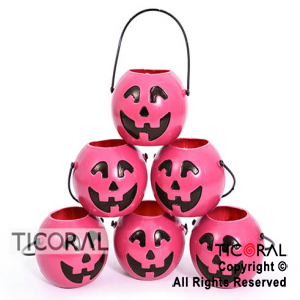 MINI CARAMELERA CALABAZA PLASTICA 5 cm FUCSIA X 6