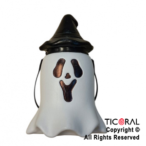 CARAMELERA FANTASMA CON TAPA BLANCO HALLOWEEN x 1