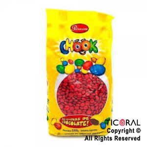 MINI LENTEJAS DE CHOCOLATE CHOOK  ROJO x 500 GR
