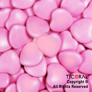 LENTEJAS DE CHOCOLATE CON FORMA DE CORAZON ROSA x 500 GR