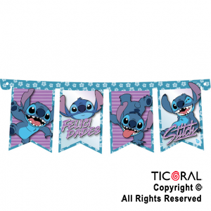 Combo De Globos Stitch Azul Rosa Metalizado Cumpleaños