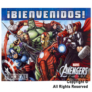 AVENGERS AFICHE BIENVENIDO x1
