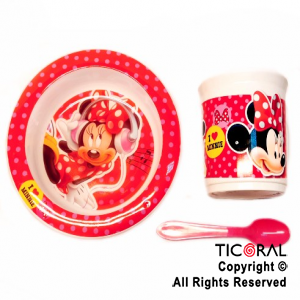 MINNIE SET BLISTER BOWL TAZA GRANDE Y CUCHARA x 1