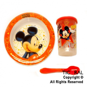 MICKEY SET BLISTER BOWL Y VASO TAPA TOMADORA Y CUCHARA x 1