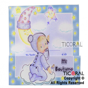 LUNA BAUTISMO NENE ESTAMPA DOBLE x 10