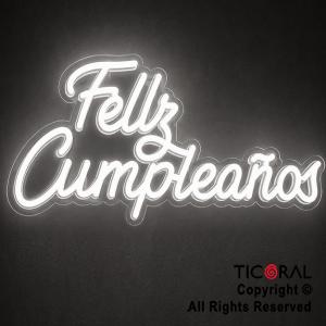 CARTEL NEON LED FELIZ CUMPLEA�OS BLANCO USB x 1